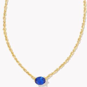 Kendra Scott Cailin Gold Pendant Necklace in Blue Crystal-NWT